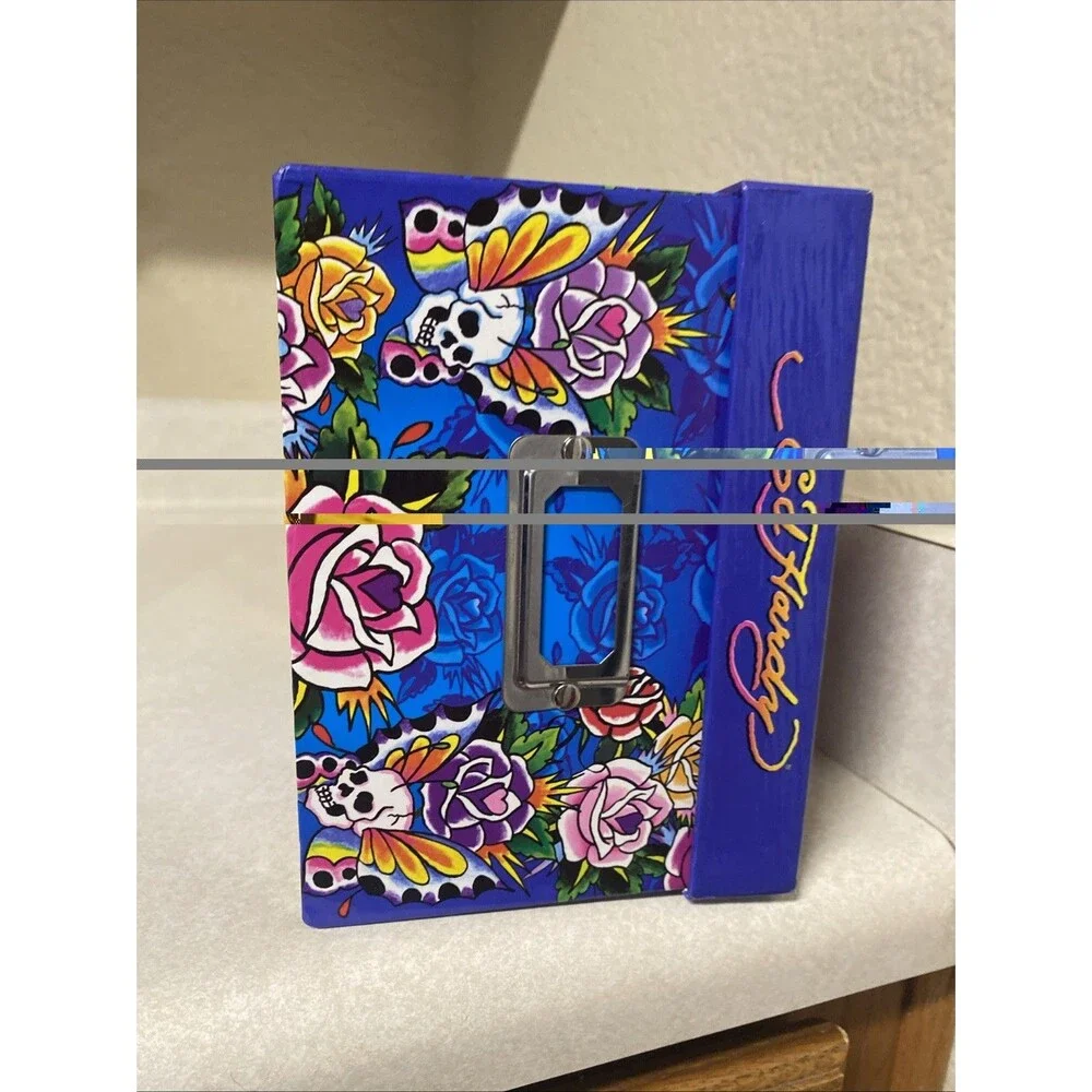 Ed Hardy Lisa Frank Folder Skull Butterflies Roses Tattoo Y2K Vintage Rare